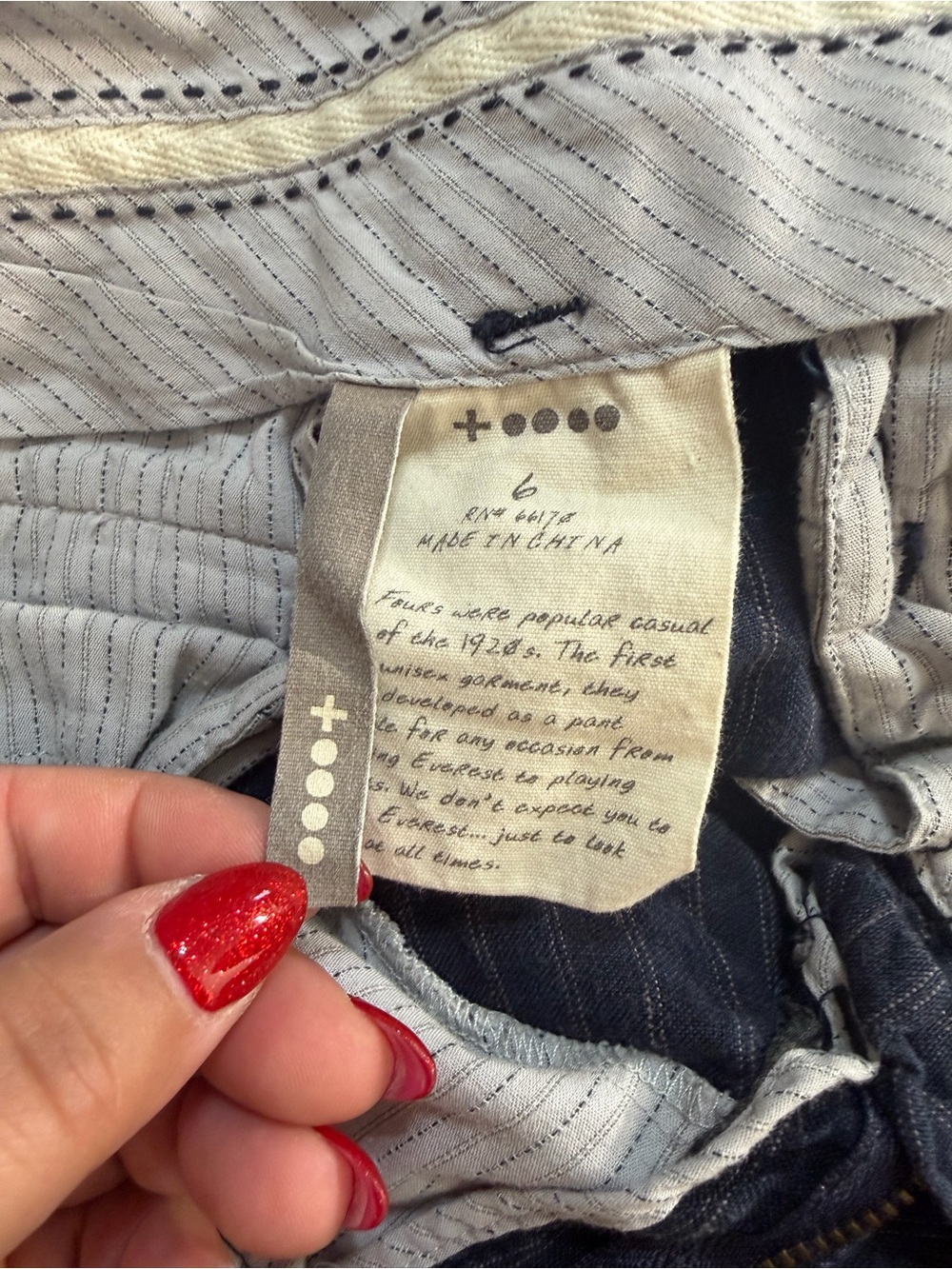 Anthropologie Leifsdottir Wide Leg Trouser Linen Navy Pants Size 6 Plus Fours - Picture 3 of 4
